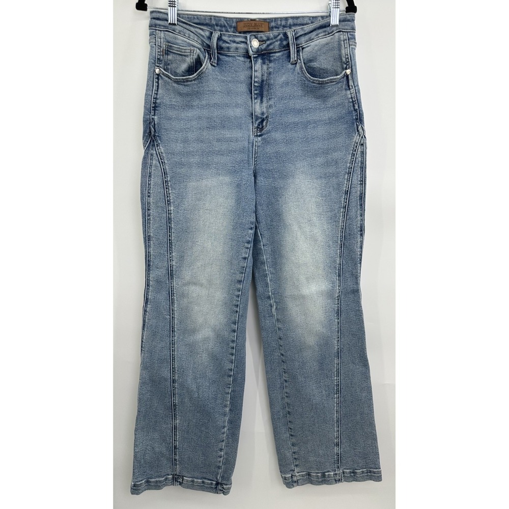 Judy Blue Women's High-Rise Wide Leg Jeans Size 13/31 Stretch Comfort Light Wash